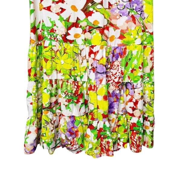 NEW Jams World Daisy Patch Floral Girls Scoop Neck Tiered Dress Sz Large - Picture 6 of 13